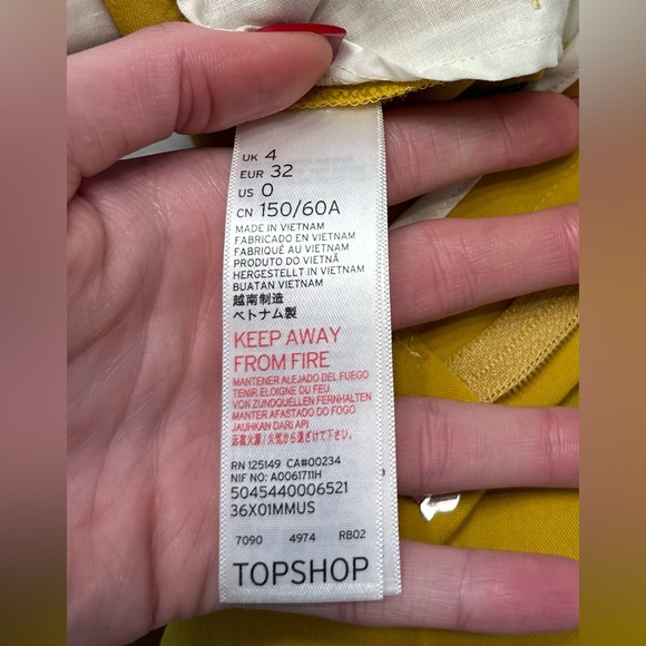 Yellow TopShop Straight Leg Pants Size 0 - Picture 5 of 5